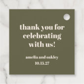 オリーブはっきりした秋レトロカスタムウェディングサンキュー フェイバータグ (裏面)