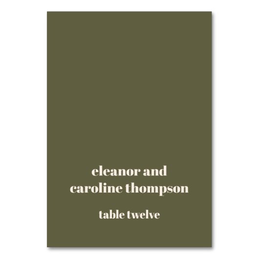 オリーブはっきりした秋レトロカスタムウェディング座席表 テーブルナンバー (正面)