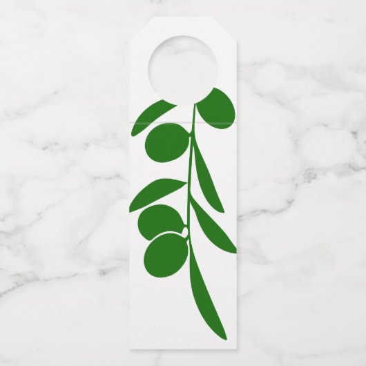 オリーブを使って私達の愛ボトルのハンガーのオリーブ油のラベル ボトルネックタグ (裏面)