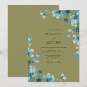 オリーブアズール野の花の結婚式 招待状 (正面/裏面)