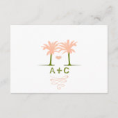 オリーブアンドピーチビーチタイポグラフィ招待状 出欠カード (裏面)