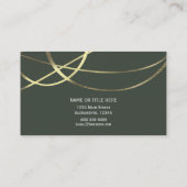 オリーブアーミーグリーン&金ゴールドフォイルフェイクカスタムシック 名刺 (裏面)