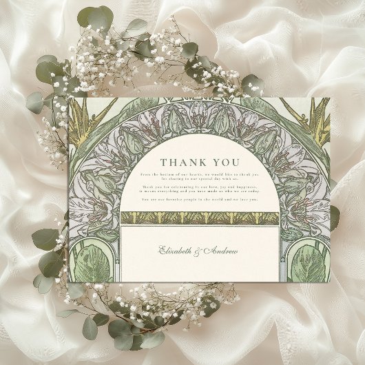 オリーブアールヌーボー結婚ズ サンキューカード