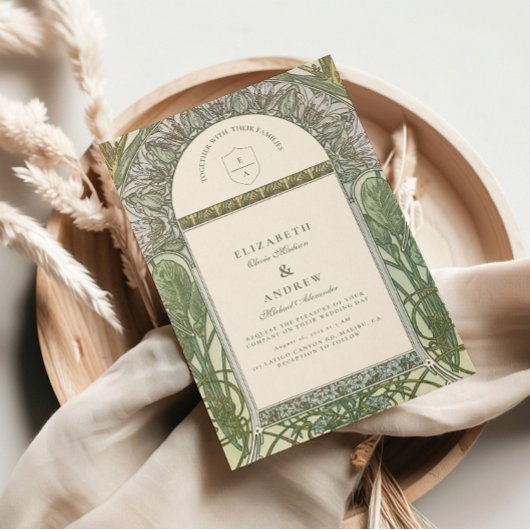 オリーブアールヌーボー結婚ズ 招待状