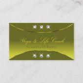 オリーブイエロー、金ゴールドデコールダイヤきらめくモンド 名刺 (正面)