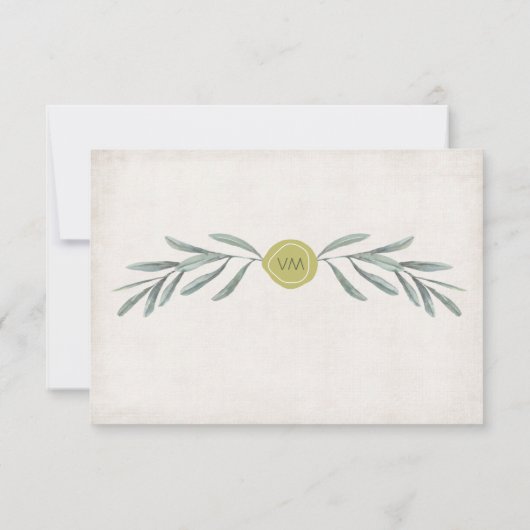 オリーブイタリアンブランチウェディングRSVP 出欠カード (裏面)