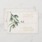 オリーブイタリアンブランチウェディングRSVP 出欠カード (正面/裏面)