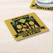 オリーブイタリアン油料理 スクエアペーパーコースター (アングル)