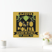オリーブイタリアン油料理 スクエア壁時計 (ホーム)