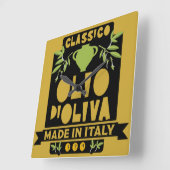 オリーブイタリアン油料理 スクエア壁時計 (傾斜)