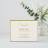 オリーブエステートのカリグラフィー結婚式QR詳細カード エンクロージャーカード (スタンド正面)