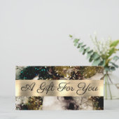 オリーブエメラルドグリーンの水彩ギフト券 (スタンド正面)