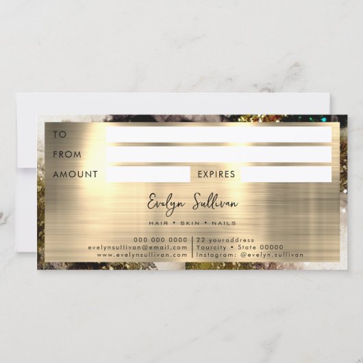 オリーブエメラルドグリーンの水彩ギフト券 (裏面)