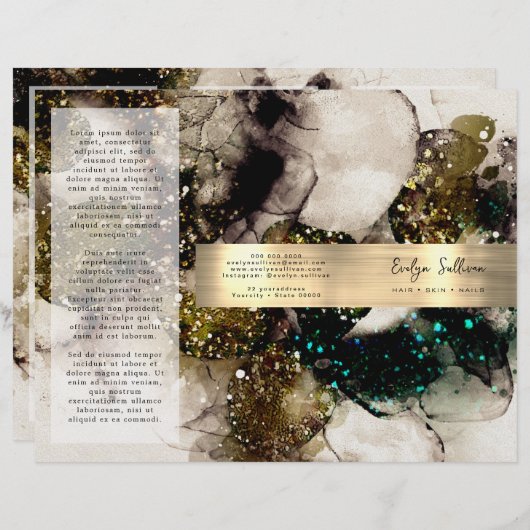 オリーブエメラルドグリーンウォーターのカラーパンフレット (正面/裏面)