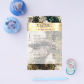 オリーブエメラルドグリーンウォーターのカラープライスリスト チラシ