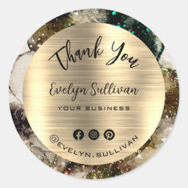 オリーブエメラルドグリーンウォーター色ありがとう ラウンドシール