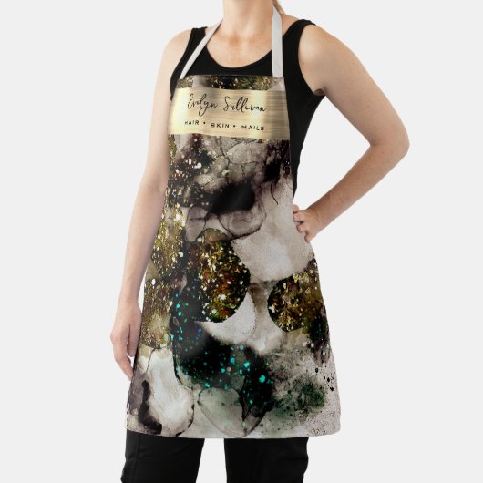 オリーブエメラルドグリーン水のカラーエプロン エプロン (インサイチュ)