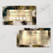 オリーブエメラルドグリーン水カラーロイヤリティカード 名刺 (正面/裏面)