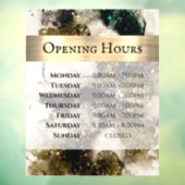 オリーブエメラルドグリーン水彩オープニングアワー ウィンドウサイン (シート3)