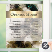 オリーブエメラルドグリーン水彩オープニングアワー ウィンドウサイン (ホーム)