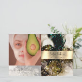 オリーブエメラルドグリーン水彩二折パンフレット (スタンド正面)