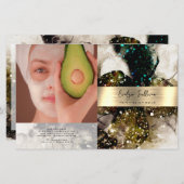 オリーブエメラルドグリーン水彩二折パンフレット (正面/裏面)