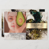 オリーブエメラルドグリーン水彩二折パンフレット (正面/裏面)