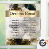 オリーブエメラルドグリーン水彩画 開店時間 ウィンドウサイン (ホーム)