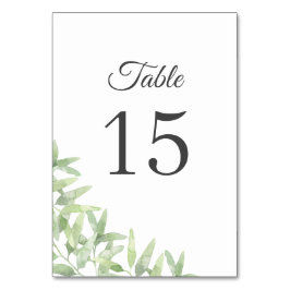 オリーブエレガントの枝。植物性サマー結婚ズ テーブルナンバー