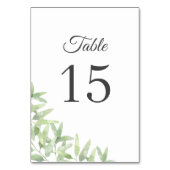 オリーブエレガントの枝。植物性サマー結婚ズ テーブルナンバー (裏面)