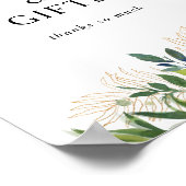 オリーブエレガントの緑のカードとギフトサイン ポスター (角)