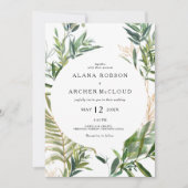 オリーブエレガントの緑をすべて1つの招待状 招待状 (正面)
