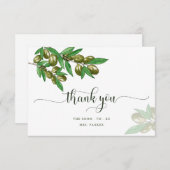 オリーブエレガントの緑サンキューカード サンキューカード (正面/裏面)