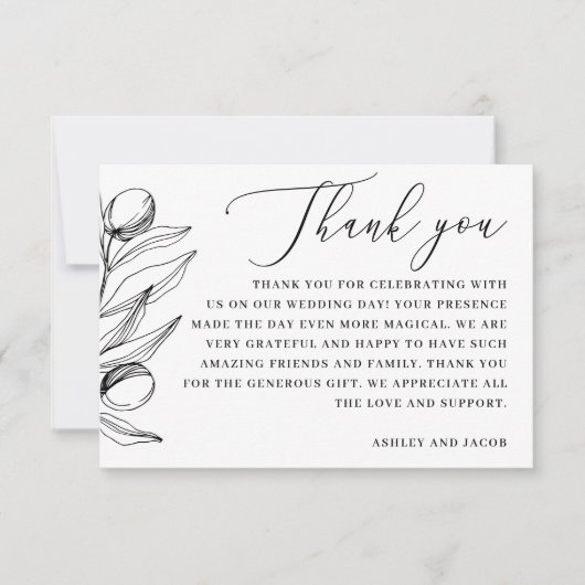 オリーブエレガントイタリアン結婚ス | 地中海の サンキューカード (正面)