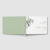 オリーブエレガントウォーター色イラストレーション ゲストブック (全面)