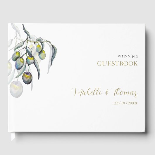 オリーブエレガントウォーター色イラストレーション ゲストブック (正面)