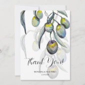 オリーブエレガントウォーター色イラストレーション サンキューカード (正面)