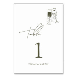 オリーブエレガントウッドグ結婚リーン テーブルナンバー