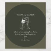 オリーブエレガントウッドグ結婚リーン ワインラベル (シングルラベル)