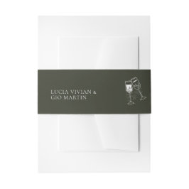 オリーブエレガントウッドグ結婚リーン 招待状ベリーバンド