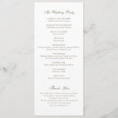 オリーブエレガントオークヴィンテージリースサー結婚ズ プログラム (裏面)