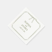 オリーブエレガントグお洒落シンプルリー結婚ドBOW スタンダードカクテルナプキン (角)