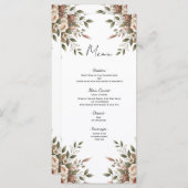 オリーブエレガントグリーンとホワイトフローラコーナーメニュー メニュー (正面/裏面)