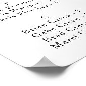 オリーブエレガントグリーンのアルファベット座席表 ポスター (角)