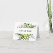 オリーブエレガントグリーンサンキューカード サンキューカード (正面)