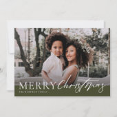 オリーブエレガントグリーンメリークリスマスフローラ写真 シーズンカード (正面)