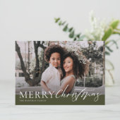 オリーブエレガントグリーンメリークリスマスフローラ写真 シーズンカード (スタンド正面)