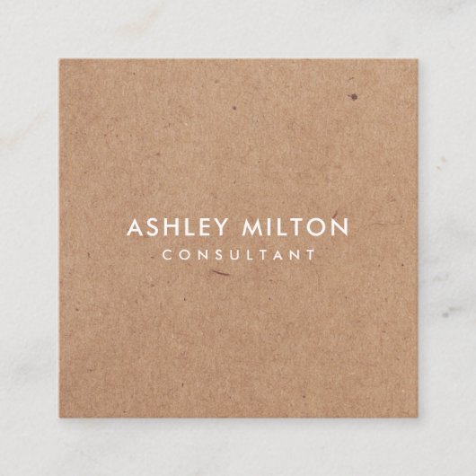 オリーブエレガントグリーン印刷クラフトコンサルタント スクエア名刺 (正面)