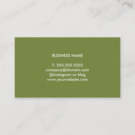 オリーブエレガントグリーン印刷クラフトコンサルタント 名刺