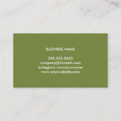 オリーブエレガントグリーン印刷クラフトコンサルタント 名刺 (裏面)